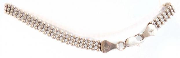 Ezüst(Ag) háromsoros karkötő, jelzett, h: 19 cm, nettó: 5,42 g