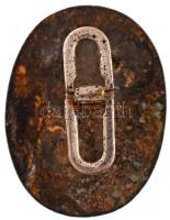 1893. "Magyarországi Munkások Rokkant- És Nyugdíj-Egylete" zománcozott, ezüstözött gomblyu...