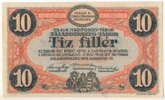 Zalaegerszeg / hadifogolytábor 1916. augusztus 15. 10f arab sorozat és sorszámmal T:II / Hungary / Zalaegerszeg / POW camp 1916.08.15. 10 Heller with arabic serial numbers C:XF Adamo HHZ-1.1.3V
