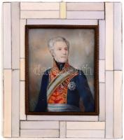 Olvashatatlan (Ostör?) jelzéssel : Osztrák herceg portréja. Olaj, porcelán, üvegezett fa keretben. 11x9 cm