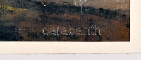 Makra János (1920-1991): Utcarészlet templommal. Pasztell, papír, jelzett, paszpartuban, 30,5x49 cm