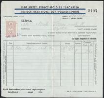 1924-1940 4 db fejléces számla, okmánybélyegekkel (Hecht Lipót, Stessel Nándor és Társa, stb.)