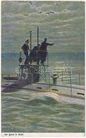Ellenség a láthatáron / Der Feind in Sicht. K.u.K. Kriegsmarine art postcard. G.G.W.II. Nr. 129.