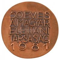 Horváth János (1940-) 1981. "50 éves a Magyar Élettani Társaság" Br plakett (91mm) T:1-
C...