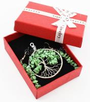 Achát szerencsemedál d: 4,5 cm + fülbevaló pár dobozban