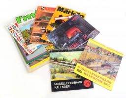 1979-1980 2 db modellvasút naptár + 1967-1999 7 db vasútmodelles újság, német nyelven