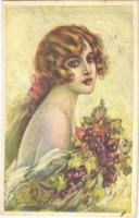 1922 Italian lady art postcard. Anna & Gasparini 516-6. (EK)
