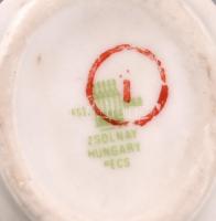 Zsolnay porcelán mini kiöntő, matricás, jelzett, kis kopásokkal, m: 4 cm