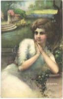 1924 Lady art postcard. Serie 2. s: C. Monestier (EK)