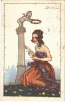 1923 Lady. Italian art postcard. Anna & Gasparini 535-2. s: A. Busi (EK)