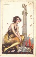 1923 Lady. Italian art postcard. Anna & Gasparini 535-6. s: A. Busi (EK)