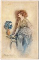 1922 Lady. Italian art postcard. Anna & Gasparini 490-5. s: Mauzan (fl)