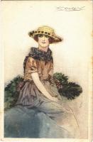 Lady. Italian art postcard. Anna & Gasparini 490-3. s: Mauzan (fl)