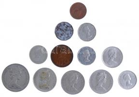 Kanada 1920-1980. 1c (2xklf) + 5c (5xklf) + 25c + 50c (3xklf) + 1$ T:1-2- Canada 1920-1980. 1 Cent (2xdiff) + 5 Cents (5xdiff) + 25 Cent + 50 Cents (3xdiff) + 1 Dollar C:AU-VF