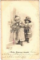 1904 Boldog Karácsonyi ünnepeket / Christmas greeting art postcard (fl)