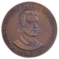 Horváth Sándor (1939-) 2008. Giacomo Puccini 1858-1924 - születése 150. évfordulójára kétoldalas, öntött Br plakett (98mm) T:1-