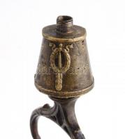 Régi szecessziós, női alakot formáló asztali lámpa teste, jelzés nélkül, kisebb sérülésekkel és defo...