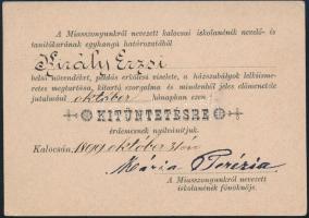 1899 Kalocsa, Miasszonyunkról nevezett kalocsai iskolanénék nevelő- és tanítókara által adományozott...