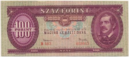 1962. 100Ft "B483 058943" T:II szép papír  Adamo F31