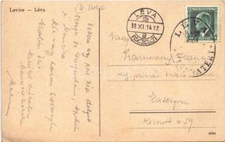 1938 Léva, Levice; utca, Városi nagy szálloda, piaci árusok / street, hotel, market vendors + "...