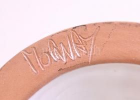 Morvay Zsuzsa (1946-): Gyertyatartó, mázas kerámia, jelzett, hibátlan, 19 cm