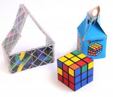Rubik Karikavarázs + Rubik kocka, eredeti dobozában, 6x6x6 cm