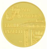 Fritz Mihály (1947-) DN Arany Katedra Emlékplakett aranyozott fém emlékérem, eredeti tokban (60mm) T:1 (eredetileg PP)