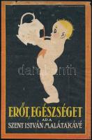 cca 1930 Szent István malátakávé plakát, sérülésekkel 23 x 15 cm