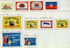 1192 darabos lengyel gyufacímke-gyűjtemény iratrendezőben