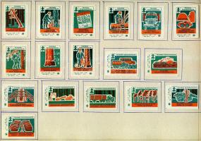 1411 darabos szovjet gyufacímke-gyűjtemény iratrendezőben