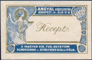 Az Angyal Gyógyszertár (Bp. IX.) díszes receptborítékja