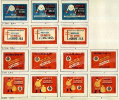 963 darabos lengyel gyufacímke-gyűjtemény iratrendezőben