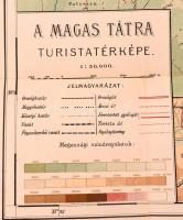 A Magas-Tátra turistatérképe, 1:50 000, rajz és lith. Schubert Budapest, kiadja: M. Kir. Földmívelés...
