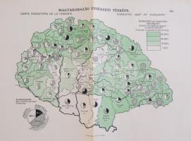 cca 1920 Magyarország erdészeti térképe/Carte Forestiére de la Hongrie/Forestry map of Hongary, Bp., Magyar Földrajzi Intézet Rt., 30x47 cm