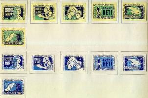 538 darabos szovjet gyufacímke-gyűjtemény iratrendezőben