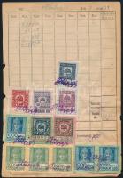 1920-1924 180 db forgalmi adóbélyeg 20 db számlaoldalon