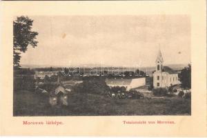 Moraván, Morovan, Moravany nad Váhom; templom, vár / church, castle (képslapfüzetből / from postcard booklet) (non PC)