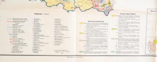 1927 Magyarország gazdaságföldrajzi térképe/Economic-geographical map of Hungary, 1:1,500.000, Bp., ...