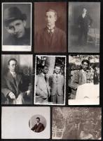 cca 1900-1943 17 db fotó, nagyrészt férfiporték, 14x8,5 cm