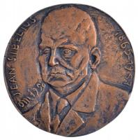 Osváth Mária (1921-1998) 1990. "Jean Sibelius 1865-1957" öntött Br emlékérem (~105mm) T:2