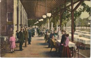 Félixfürdő, Baile Felix; étterem, vendéglő terasza, pincérek és vendégek / restaurant terrace, guests and waiters