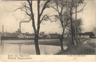 1911 Magyarfalu, Magyarfalva, Ungeraiden, Ungereigen, Uhorská Ves, Záhorská Ves; Ansicht der Zuckerfabrik / cukorgyár / sugar factory