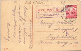 1917 Marosvásárhely, Targu Mures; Református templom. W. L. (?) No. 38. / Calvinist church (EK)