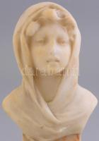 Henry Schumacher (?-?): Alabatásrom büszt, jelzett (Henry 10), márvány talapzaton, részben javított ...