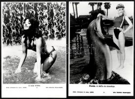 cca 1970 6 db nyomtatott fotó strandolásról, fürdőruhás hölgyekről, MTI sajtófotók, 27x18,5 cm