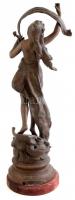 Henryk Kossowski (1855-1921): A zene allegóriája 
Bronzírózott spiáter fa talapzaton. Jelzett. 62 c...