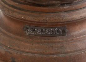 Henryk Kossowski (1855-1921): A zene allegóriája 
Bronzírózott spiáter fa talapzaton. Jelzett. 62 c...