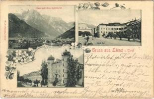1900 Lienz i. Tirol, Spitzkofel, Stadtplatz, Hotel Post. Art Nouveau, floral