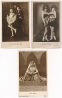 5 db RÉGI külföldi színésznő motívum képeslap, kabaré táncosok / 5 pre-1945 motive postcards: actresses, cabaret dancers