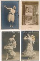 7 db RÉGI külföldi színésznő motívum képeslap, kabaré táncosok / 7 pre-1945 motive postcards: actresses, cabaret dancers